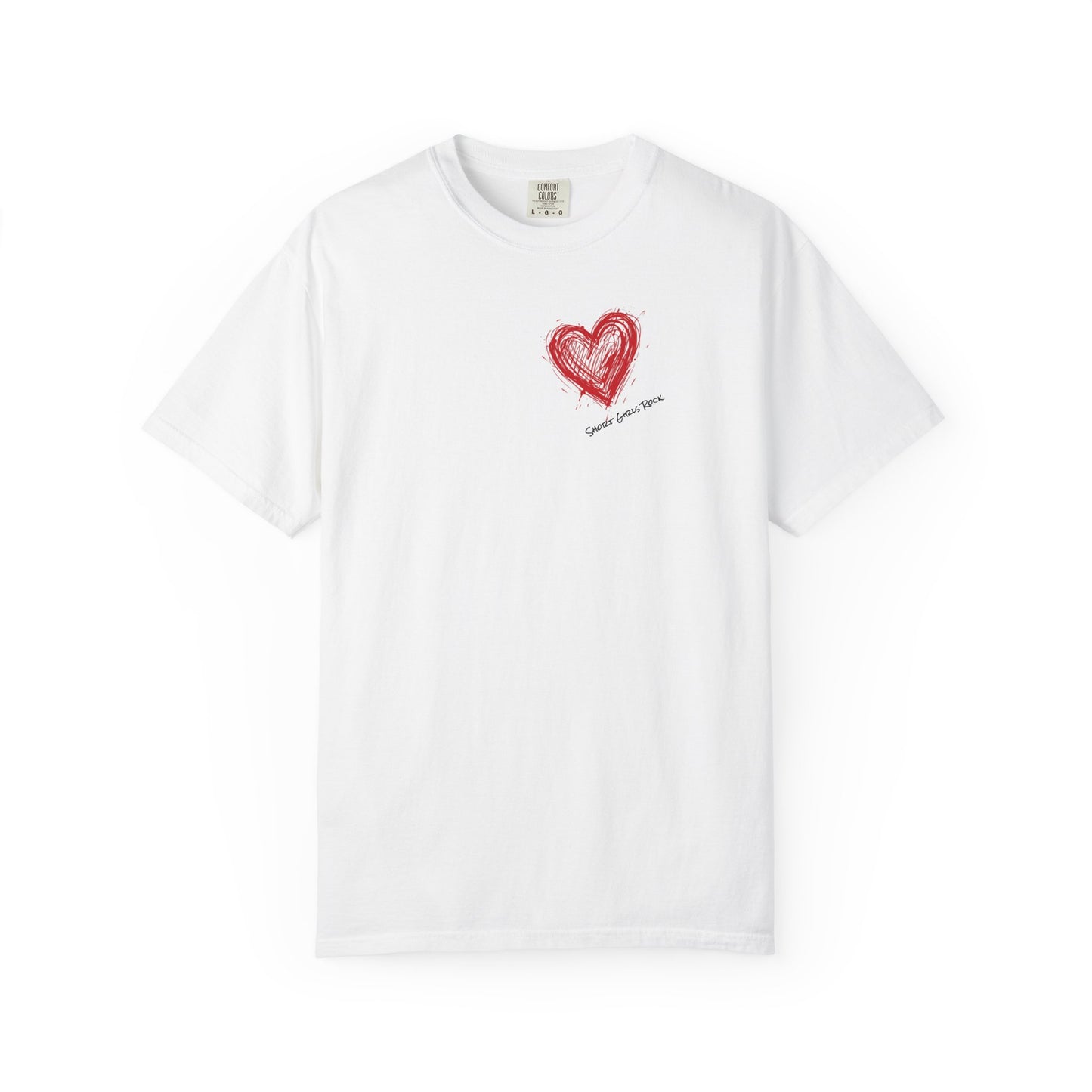 Scribbled Red Heart T-Shirt — Messy Hand-Drawn Heart Design