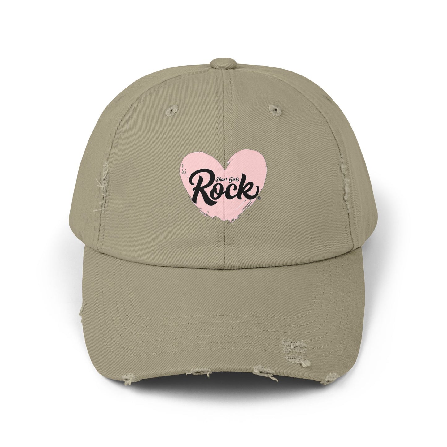 Fun Heart Design on Distressed Ball Cap