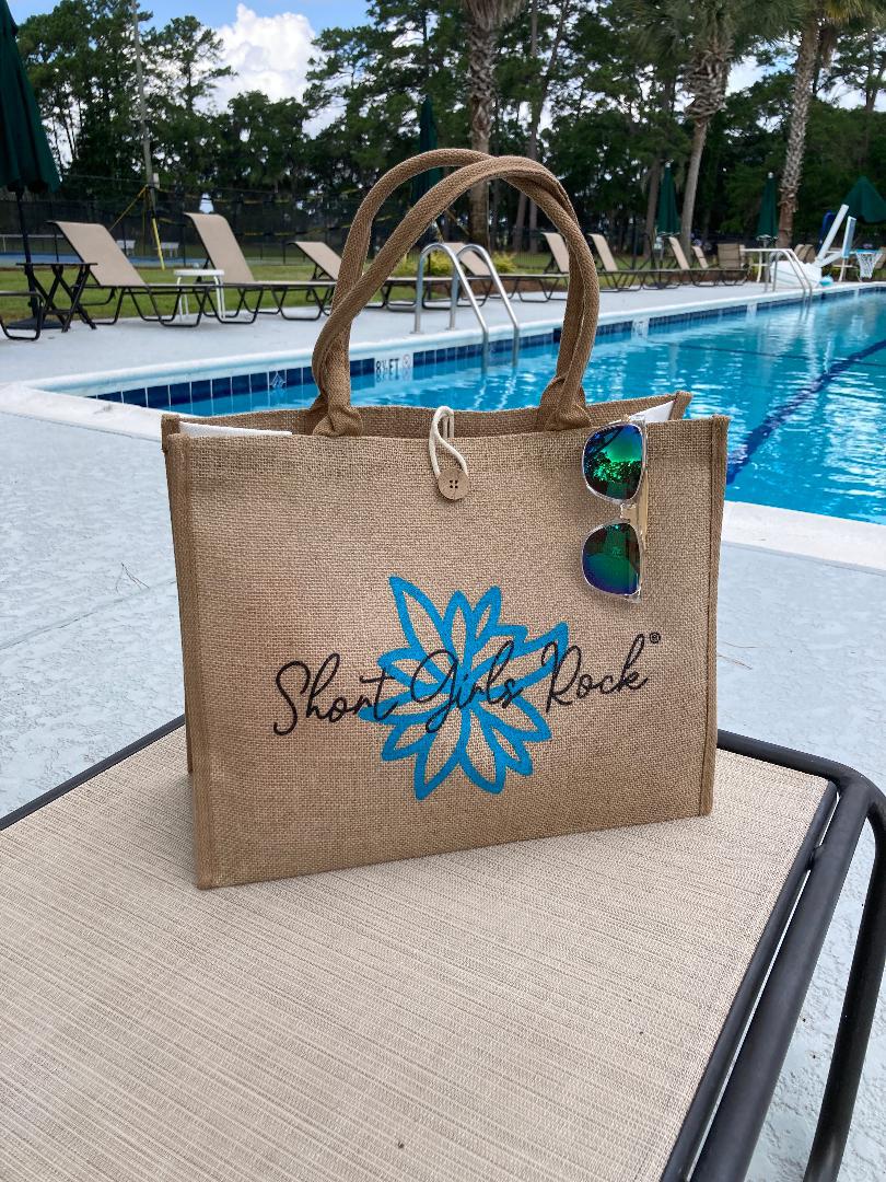 Burlap and Canvas Tote Bag