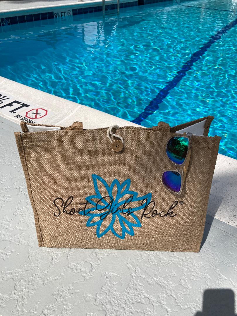 Burlap and Canvas Tote Bag