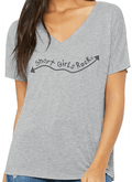 Grey, V-Neck, relaxed fit Tee
