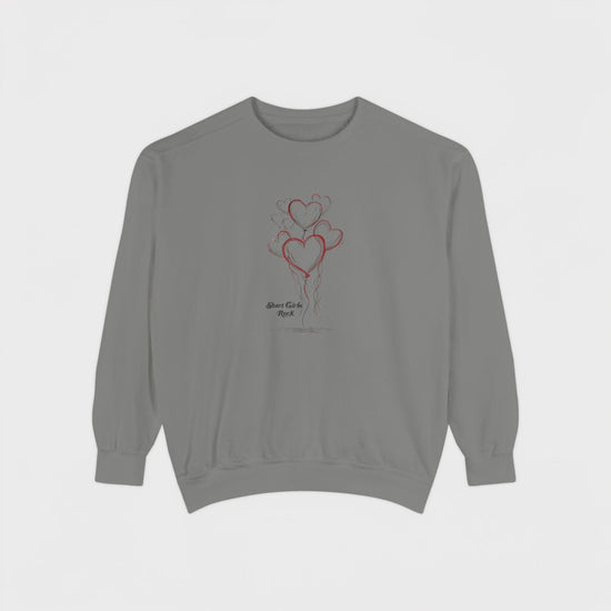 Video for Garment-Dyed Sweatshirt - Balloon Hearts.