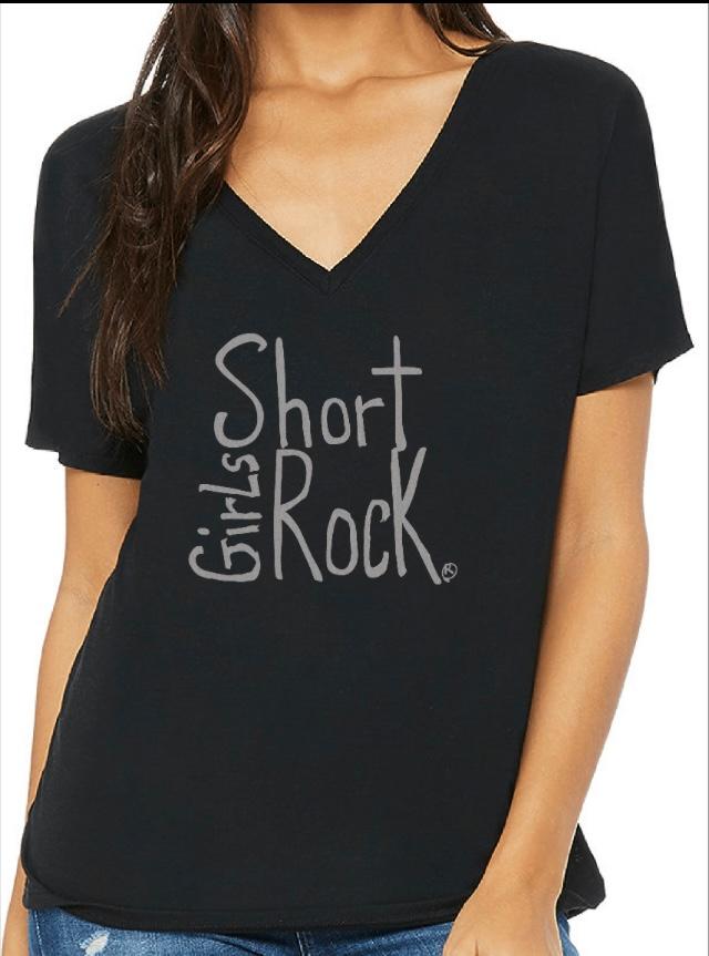 Black, V-Neck, relaxed fit Tee